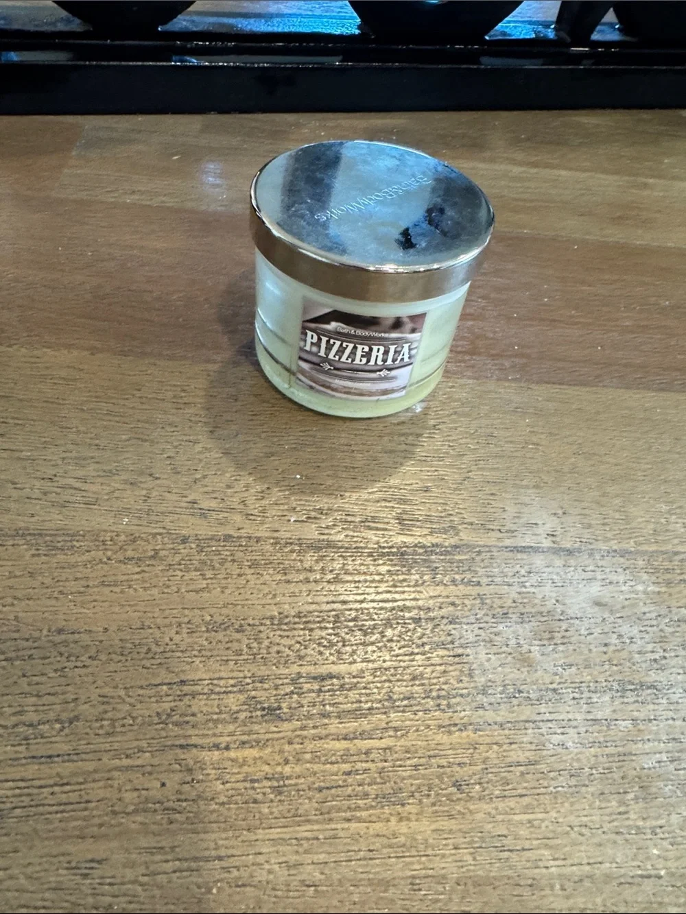 Bath & Body Works Pizzeria Candle in cream with Silver Lid